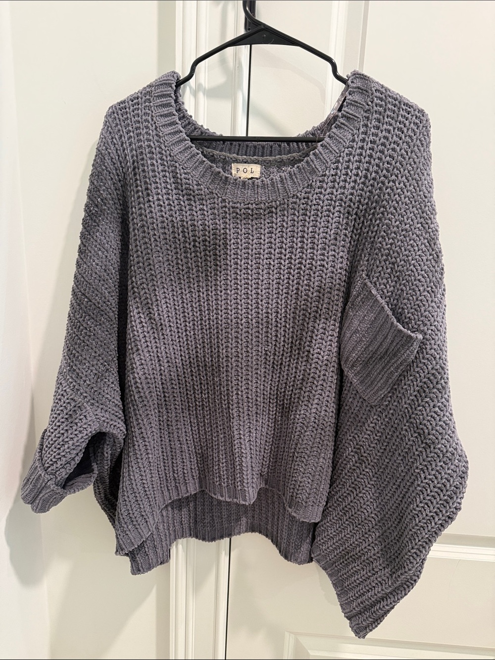 POL Oversized Chunky Knit Sweater - Gray
